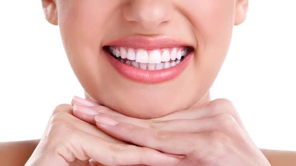 Bright white smile after professional teeth whitening